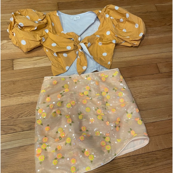 For Love And Lemons Tops - For love and lemons auburn dot crop top in tangerine